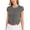Grey, variant on Women's Casual Knit Top Loose Fit Cap Sleeve Soft Stretchy Crew Neck Summer T-Shirt,Camel,L