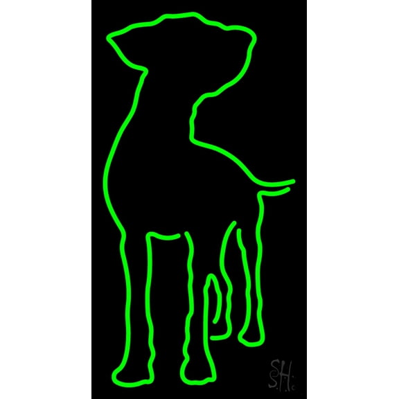 Dog LED Neon Sign 37" Tall x 20" Wide - inches Black Square Cut Acrylic Backing, with Dimmer - Premium built indoor Sign for Club, Home décor, Event, Workshop, Storefront.