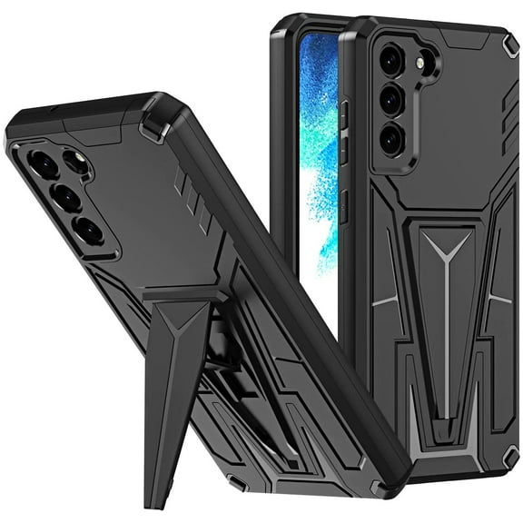 Military Grade Transformer Hybrid Case with Kickstand for Samsung Galaxy S23 - Black