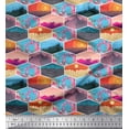 thumbnail image 1 of Soimoi Poly Georgette Fabric Floral & Geometric Patchwork Print Sewing Fabric Yard 52 Inch Wide, 1 of 3