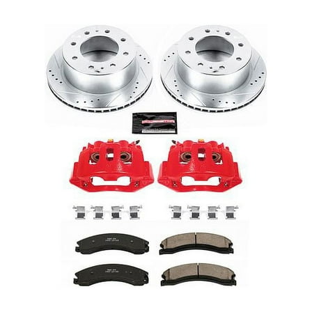 PowerStop Rear Z23 Evolution Sport Brake Pad and Rotor Kit with Red Powder Coated Calipers Fits: CHEVROLET GMC Select Models KC6993