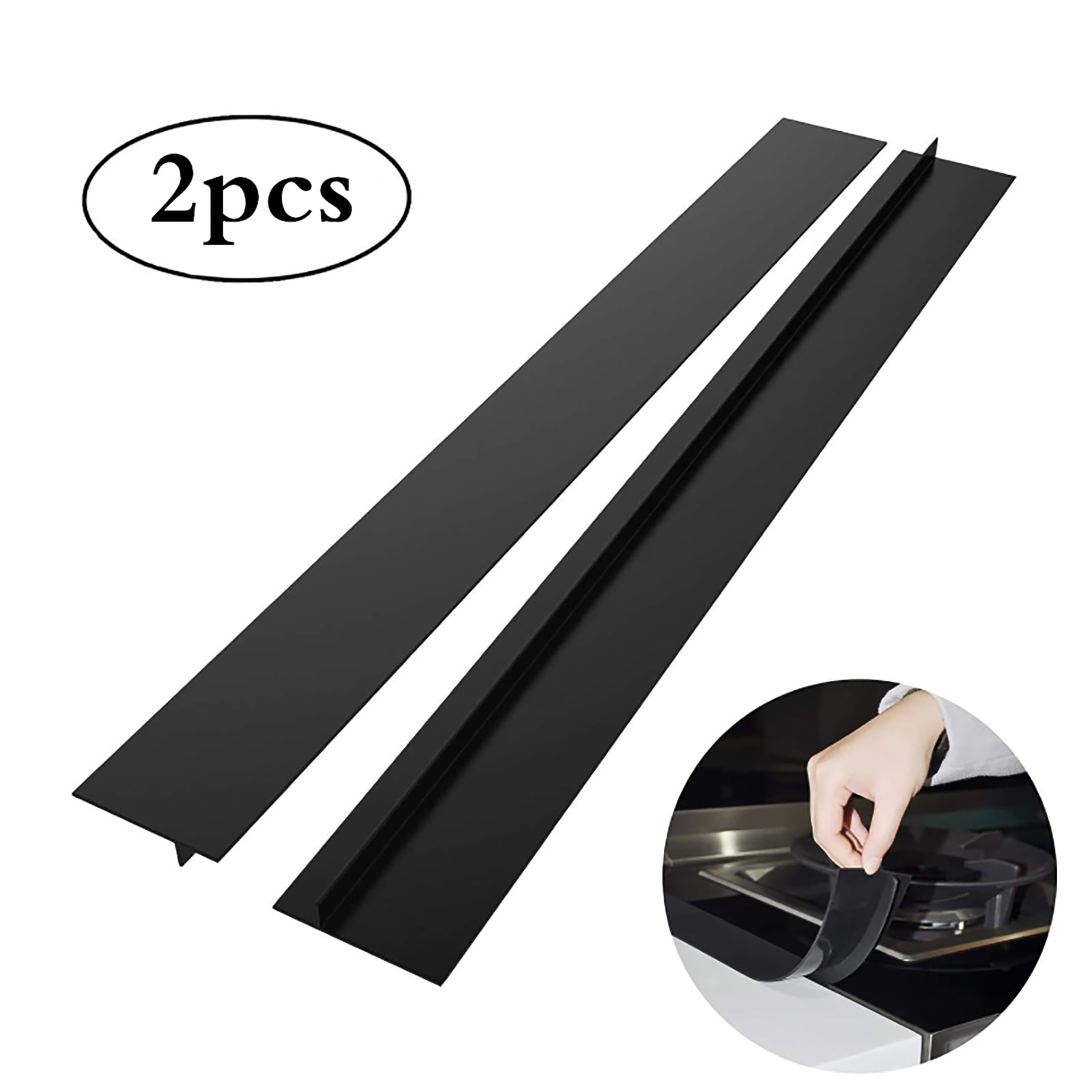 2Pcs Kitchen Stove Counter Gap Silicone Cover Filler Strip Oven Guard Seal Slit 
