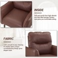 thumbnail image 6 of Lohoms Modern Faux Leather Club Chair with Wood Legs, Brown, 6 of 9