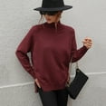 thumbnail image 2 of Vedolay Fall Sweater Womens 2023 Fall Casual Oversized Lapel Collar V Neck Long Sleeve Pullover Sweaters, M, 2 of 5