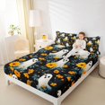 thumbnail image 2 of Manfei Cartoon Skull Fitted Sheet Queen,Fall Turkey Print Halloween Bedding,3pcs,1 Fitted Sheet and 2 Pillowcases, 2 of 6