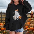 thumbnail image 2 of XXWXYD Pullover Sweatshirt Kids Halloween Graphic Print Long Sleeve Hooded Cute Casual Fall Fleece Striped Autumn Fashion for Little Boys Girls Oversized Crewneck, 2 of 4