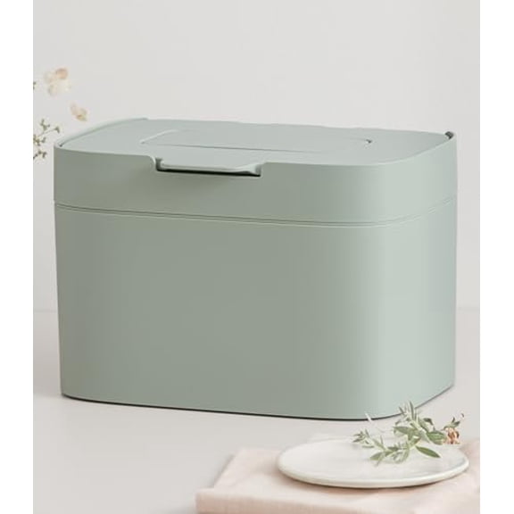 Compost Bin Kitchen 'Elin' | 1.2 GAL / 4.5L Countertop Compost Bin with Lid &  Filter | Odor-, Dishwasher Safe, with Inner Bucket | Small Indoor Kitchen Composter | Sage-
