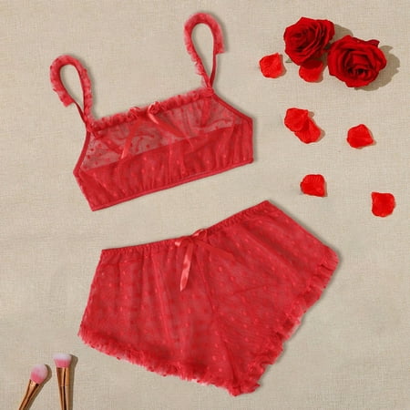 

Hopeup 2 Pcs/Set Women Pajamas Set Perspective Seductive Solid Color Oblique Hem Spaghetti Straps Lady Sleepwear Set Intimate Clothes