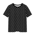 thumbnail image 5 of Zpanxa T Shirts for Girls Solid Color Round Neck Loose Fit Print Pattern Top Polyester Spandex 11 Years, 5 of 5