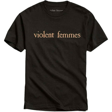 Men's Violent Femmes Salmon Pink Vintage Logo Slim Fit T-shirt Small Black