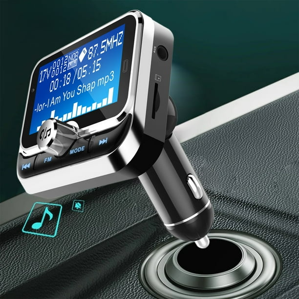 Reproductor de MP3 con transmisor FM Bluetooth para automóvil | Llamada manos libres | Carga rápida USB dual | 12V-24V para audio para coche | Pantalla LCD multilingüe | Reducción de ruido |