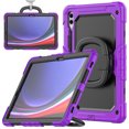 thumbnail image 2 of for Samsung Galaxy Tab S10 Plus/S9 FE+/S9+ Case 12.4 inch, 360 Rotating Shockproof Cover with Stand, Handle, Shoulder Strap (SM-X820/X810/X610), Purple, 2 of 7