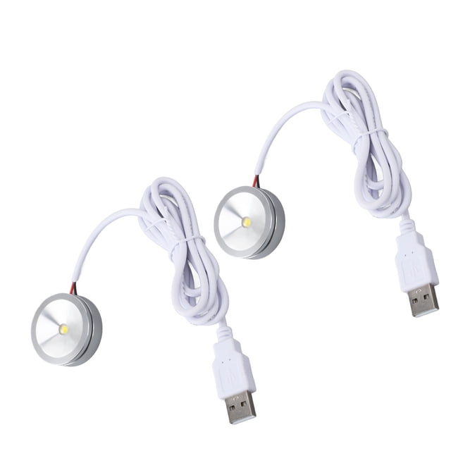 1W LED Display Spotlight High Brightness USB Plug In, Easy Installation, Compact Design, for Showcases, Cabinets, Tables Aluminum Alloy, 1.3 Meters Cable