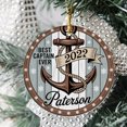 thumbnail image 2 of Captain Christmas Ornament 2025, Ornament Sailing and Boating Xmas, Boat Christmas, Christmas Ornament, Custom Name Text Gift, Circle Christmas Ornament, 2 of 5