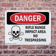 thumbnail image 4 of (2 Pack) Rifle Range Impact Area No Trespassing OSHA Danger Sign 24 Inch X 18 Inch Indoor / Outdoor Rust-Free Aluminum Metal Signs for Workplace, Workshop, and Construction Site, Made, 4 of 8