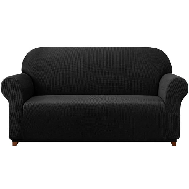 2024 Solid Print Polyester Loveseat Slipcover Chocolate