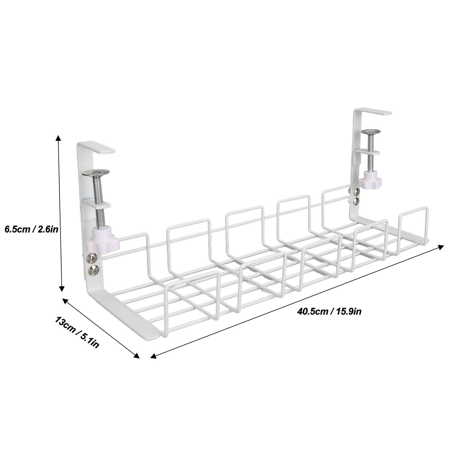 BIMZUC Under Desk Cable Tray 40.5cm Steel Wire Management Organizer – Strong Load Bearing, Easy Install, Safe & Space‑Saving for Office & Home