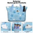 thumbnail image 2 of Tote Bag for Women - Blue Dog Paw Footprint Shoulder Bag - Large Utility Work Duffle Bag with Zipper Handbag for Travel, Work, Sprots, 2 of 5