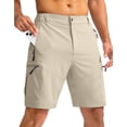 thumbnail image 1 of Pantalones cortos cargo de senderismo Pudolla para hombre, color caqui, ligeros, 1 of 7