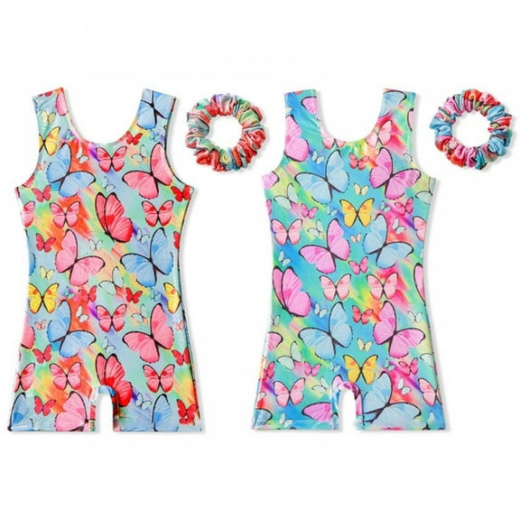 AJZIOJIRO Girls Gymnastics Leotards, Matching Hair Scrunchie, 3-10 Years