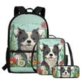thumbnail image 3 of KUIFORTI Insulated Lunch Box Laptop Backpack Pencil Case 3 Pack Cooler Bag Messenger Bag Accessories, Border Collie Print, 3 of 7
