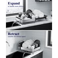 thumbnail image 4 of Kitsure Dish Drying Rack, Expandable Stainless Steel Dish Rack for Kitchen Counter with Auto-Drain Board, Cutlery Holder and Non-Slip Feet, 16.1-26.0" L x 12.1" W, Black, 4 of 8