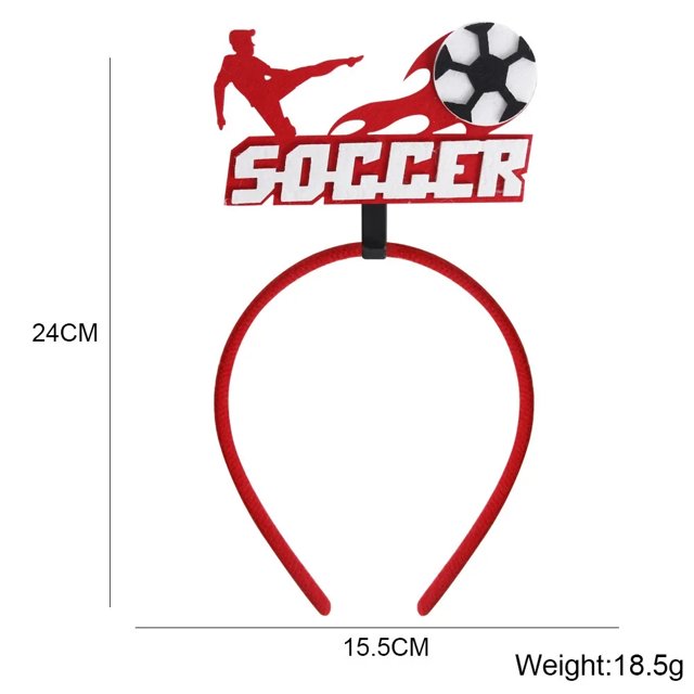 Artículos para fanáticos del fútbol: diademas elásticas de plástico y tela personalizadas para el cabello, para eventos deportivos.