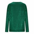 thumbnail image 6 of TKLPEHG Sequin Tops for Women Fashion Long Sleeve Glitter Sparkly Shirts V Neck Dressy Party Holiday Tops Blouses (Green,XL), 6 of 6