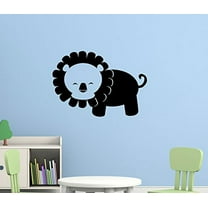Lion Vinyl Wall Decal Animal Sticker for Kids Baby Room, 23x16, Black