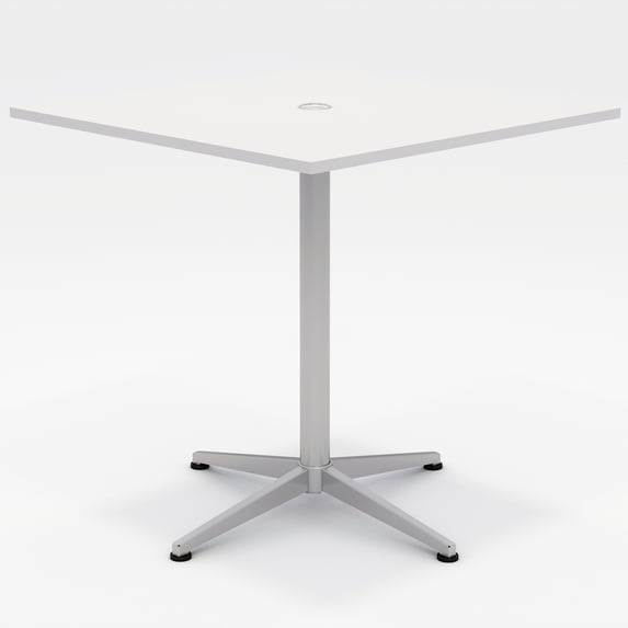 Olio Designs Workwell Pub Table, 42" Square Designer White Top, Fixed Base