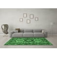 thumbnail image 3 of Ahgly Company Indoor Square Medallion Emerald Green Traditional Area Rugs, 3' Square, 3 of 4