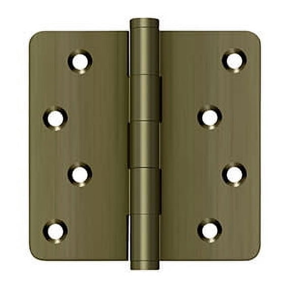 Deltana DSB4R45-RZ 4" x 4" x 1/4" Radius Hinges / Zig-Zag in Antique Brass