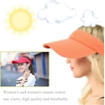 thumbnail image 5 of 2 Piezas Visera para Mujer y Niña, Gorra Deportiva con Visera para Mujer, Sombrero vacío, Sombrero de ala Larga Ajustable, Beige y Naranja, 5 of 5