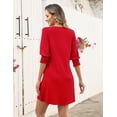 thumbnail image 4 of Vestido de verano LUYAA 2025 para mujer rojo poliéster/rayón/spandex, 4 of 6