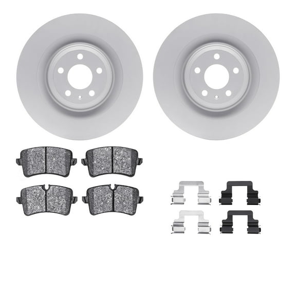 Dynamic Friction Company Rear Geospec Brake Rotors with 5000 Advanced Brake Pads includes Hardware 4512-73147