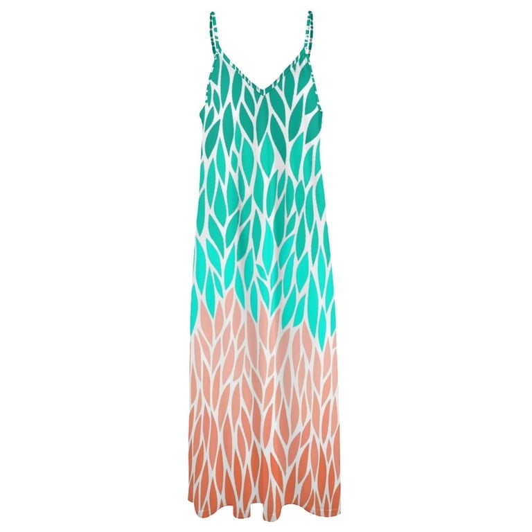 coral and mint green dresses Mint Coral Meadow Women's Beach Travel Dress XXL / Mint Green main image 0