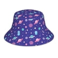 thumbnail image 3 of Daiia Space Pattern Bucket Hat - Trendy Cotton Sun Hat for Beach, Golf, Fishing - Fun Outdoor Vacation Boonie for Men and Women, 3 of 9