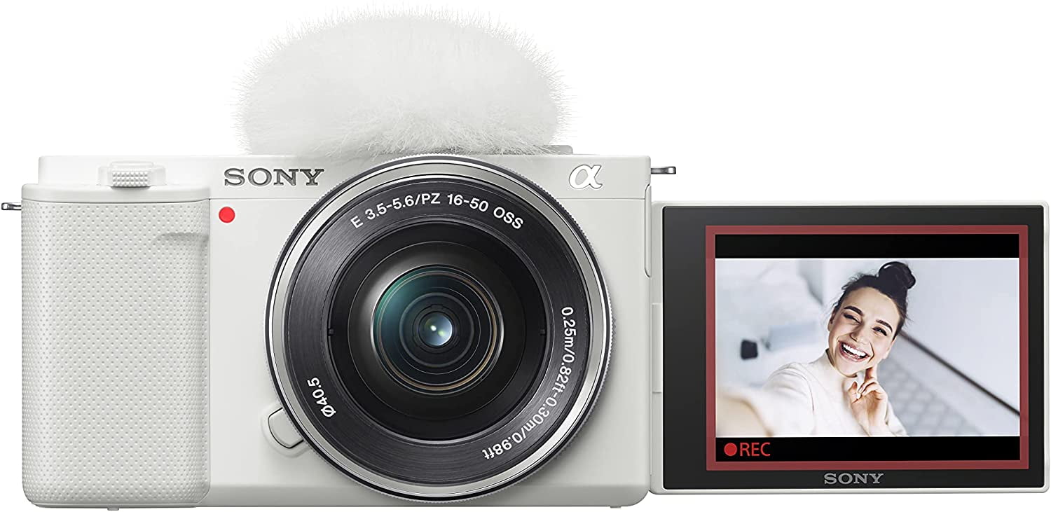 Sony ILCZVE10LW Alpha ZV-E10 - APS-C Interchangeable Lens Mirrorless Vlog  Camera Kit - White