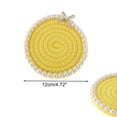 thumbnail image 2 of Unique Bargains 1 Pc Round Pearl Heat Insulation Mat Drink Coaster Yellow Cotton rope, 2 of 5