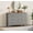 Gray, variant on EastVita Fluted Dresser 47 Inch Wide Storage Organizer Cabinet for Living Room Hallway Entryway Grey