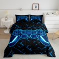 thumbnail image 2 of Erosebridal Neon Gamepad Bedding Full Comforter Set, Abstract Geometric Down Comforter, Game Player Decor, Reversible 3pcs, 2 of 7