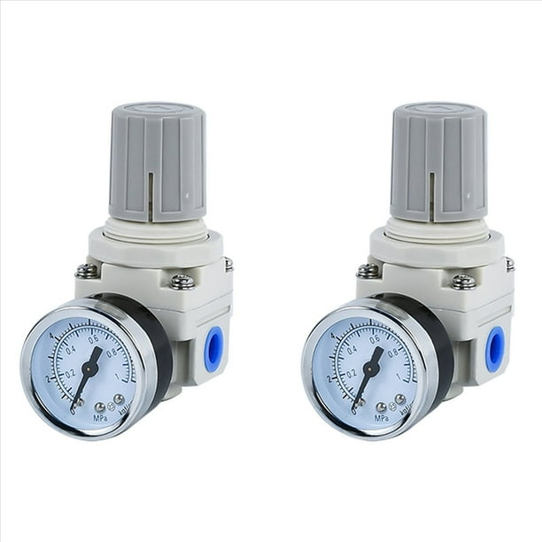 2X Regulador de Presión de Aire NPT de 1/4 Pulgada, Regulador de Aire del Compresor AR2000-02, Regulador del Compresor de Aire