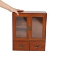 thumbnail image 3 of HOMEMAXS Wooden Wall Cabinet for Storage Use Brown Vintage Style Double Doors Kitchen Furniture 18.9x11.8x3.1 Inches, 3 of 8