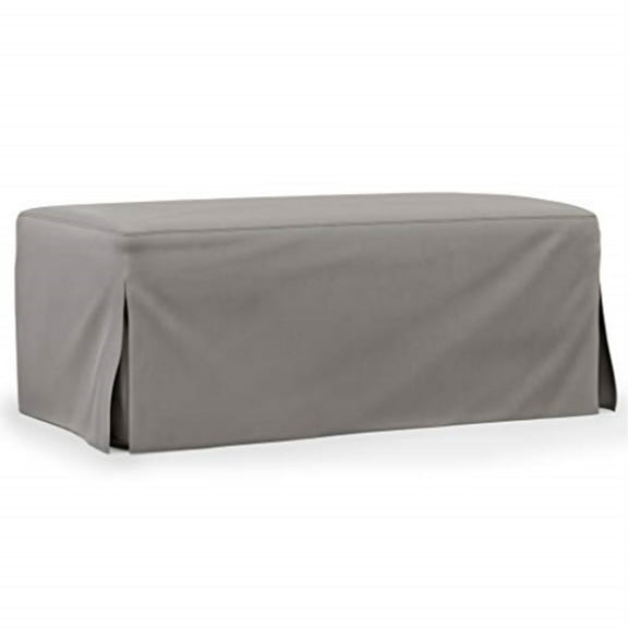 Sunset Trading Newport 44" Fabric Slipcovered Ottoman in Gray