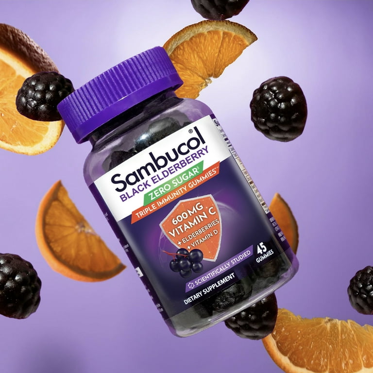 Lanificio di Tollegno 3ピース　ダークパープル Sambucol Triple Immunity Zero Sugar Gummies with Vitamin C and