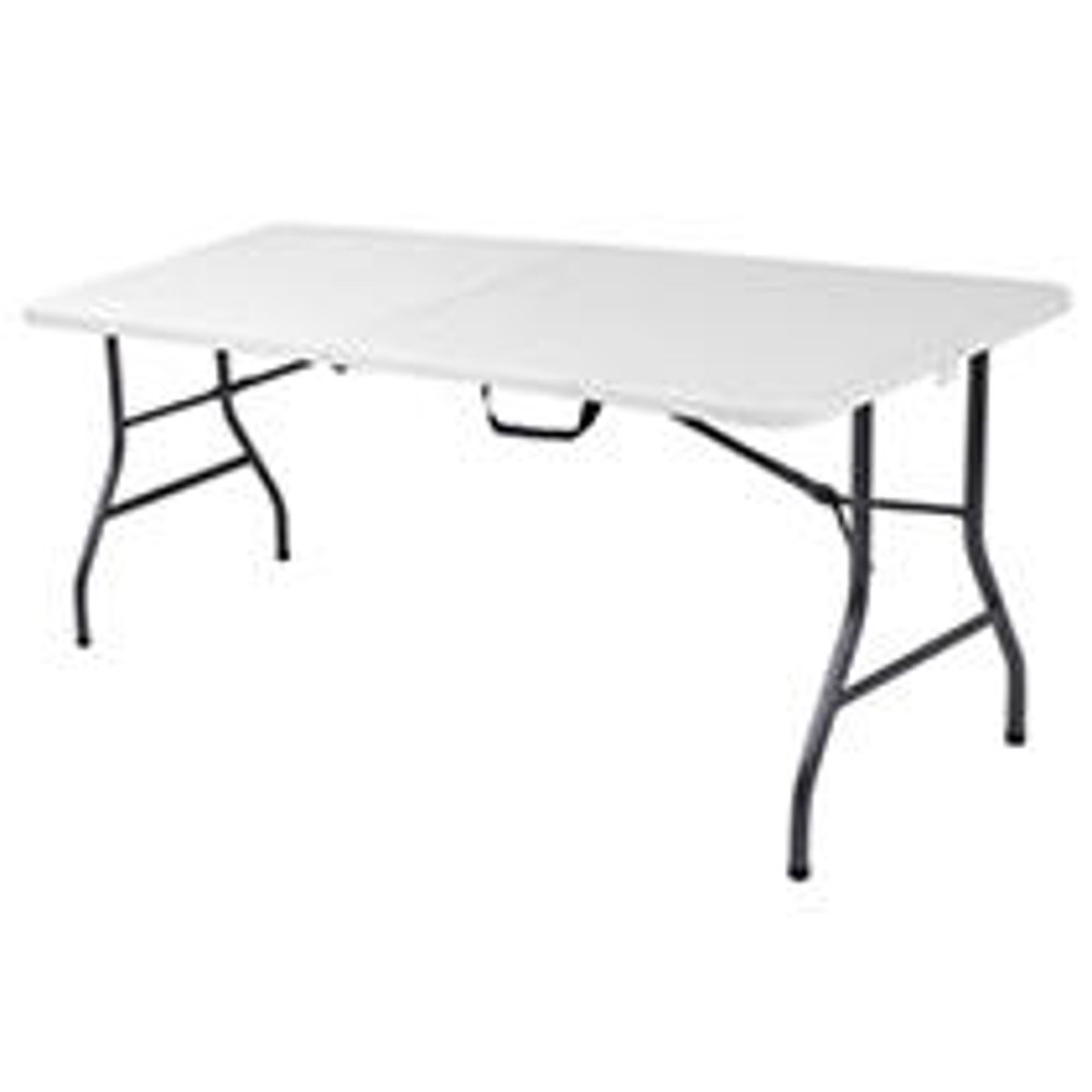 COSCO Deluxe 6 foot x 30 inch FoldinHalf Blow Molded Folding Table, White Speckle Walmart
