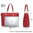 thumbnail image 3 of Faux Leather Quilted Tote Bag with Chained Handles, 3 of 3