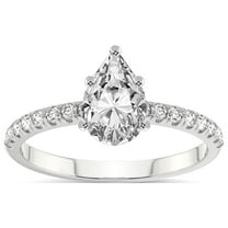 1 Carat IGI Certified Pear Shape Lab Grown Diamond Engagement Ring | 14K White Gold | Olivia Secret Halo Lab Diamond Ring | FG-VS1-VS2 Quality Friendly Diamonds