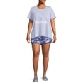 thumbnail image 2 of Reebok Women's Plus Size Printed Essential Running Shorts with Pockets, 2 of 5