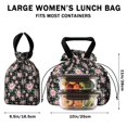thumbnail image 5 of Pioneer Flower Floral Print Pattern Drawstring Lunch Bag Women - Drawstring Lunch Bag Insulated for Work Office - Stain-Resistant Large Lunchbags for Women with Multi-Pockets, 5 of 6